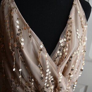 V-neck sequin dress